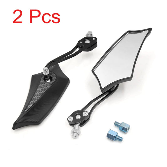 Rearview Mirror 2 x Black Snakeskin Pattern Pentagon Mirror for Motorcycle Motorbike