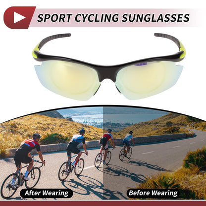1 Pc Motorcycle Riding Goggles Gold Tone Lens Black Yellow Frame