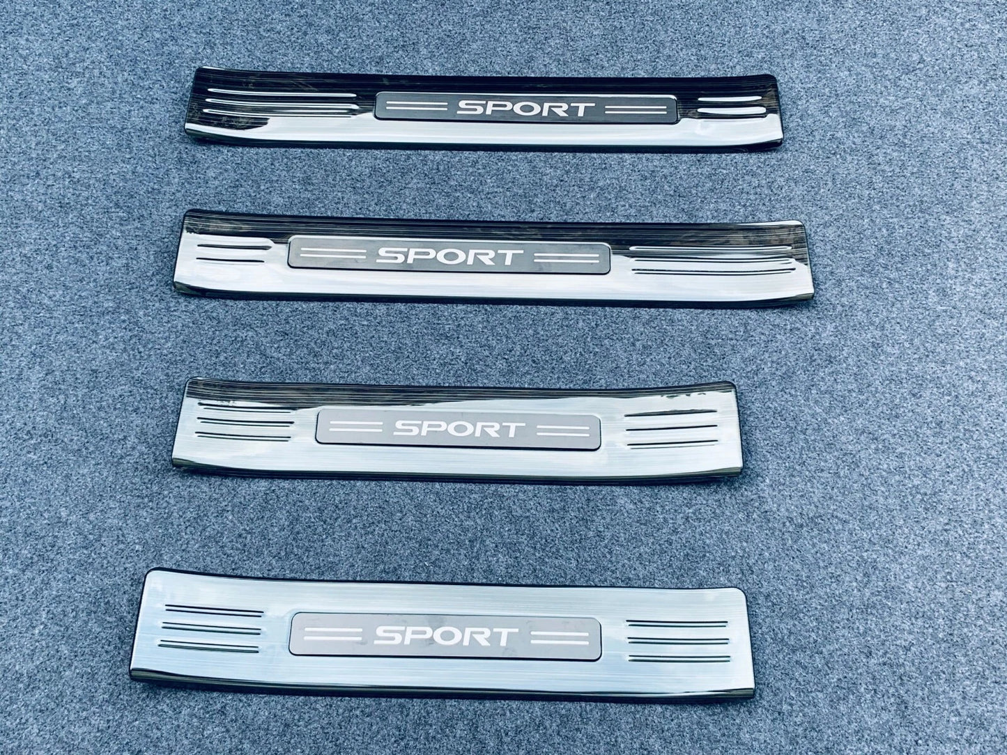 Black Titanium Door Sill Scuff Plate Cover Trim for Toyota Highlander (2020-2023)