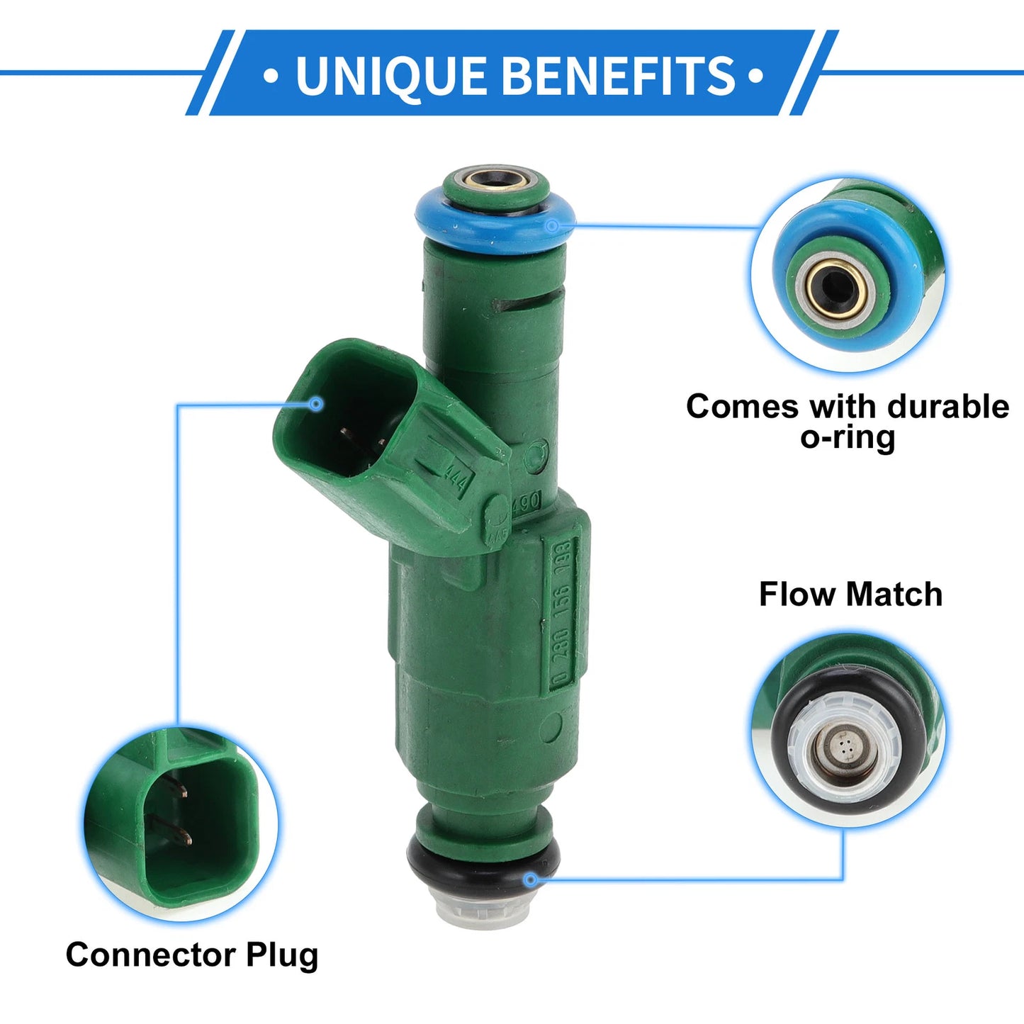 Fuel Injector 1 Pc for Mazda 6 i 2.3 (2003-2005)