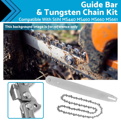 24" Bar & Chain 3/8 .063 84DL Tungsten for Stihl MS440 MS460 MS660 MS661