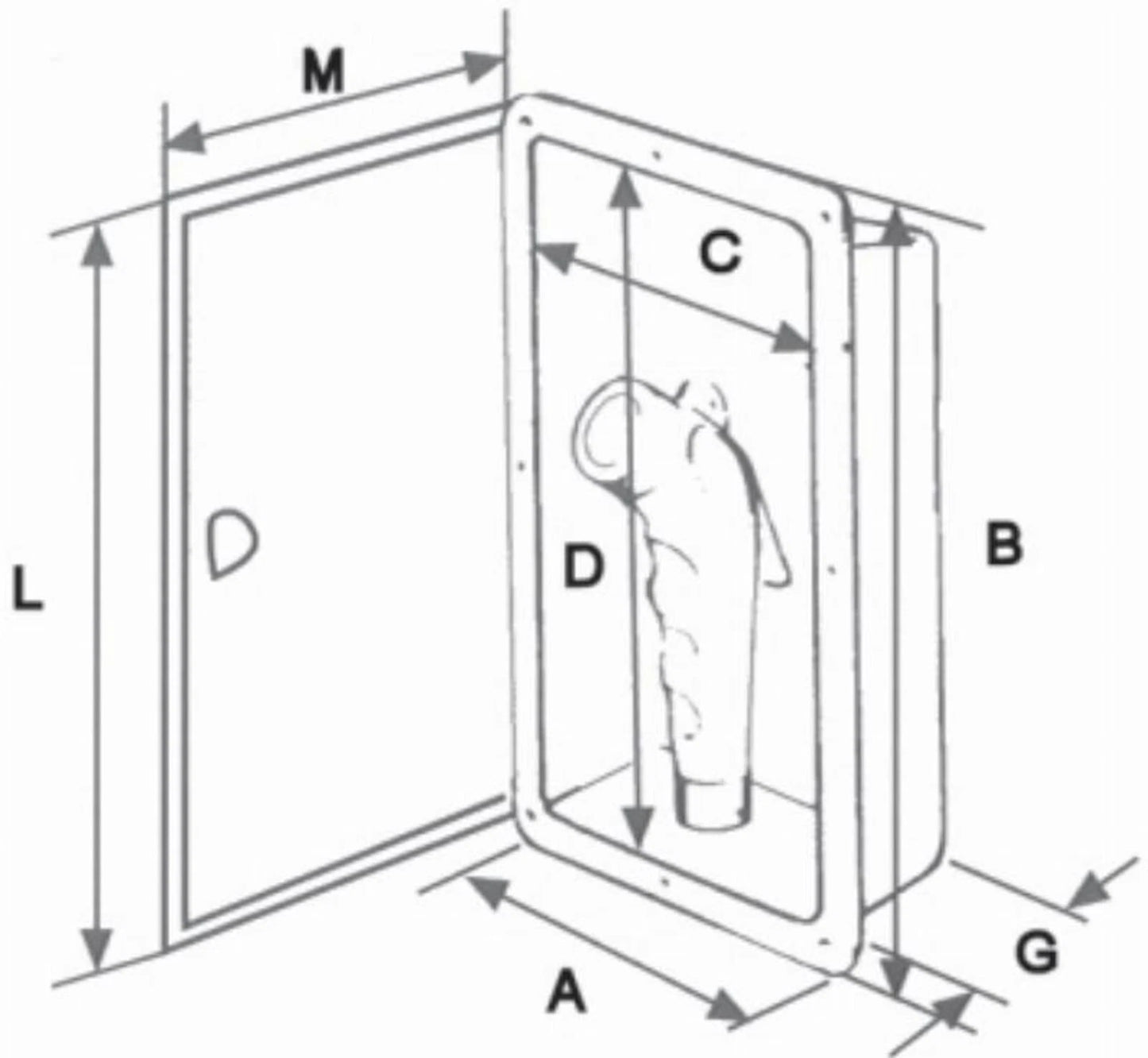 Recessed Box Hinged Door for Boat Caravan RV Nuova Rade 150mm x 105mm