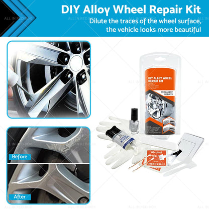 Silver Alloy Wheel Rim Repair Kit for Car Scuffs & Scrapes