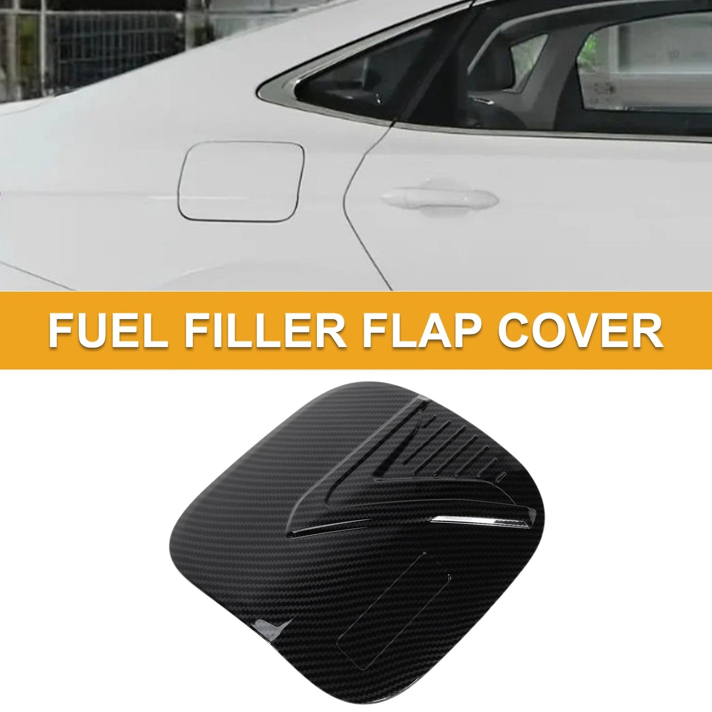 Fuel Tank Door Cap for Mitsubishi Eclipse (2018-2025) Carbon Fiber Black