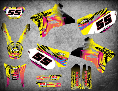 Neon Style Graphics Kit Decals for Yamaha WR 250 F (2003-2004)