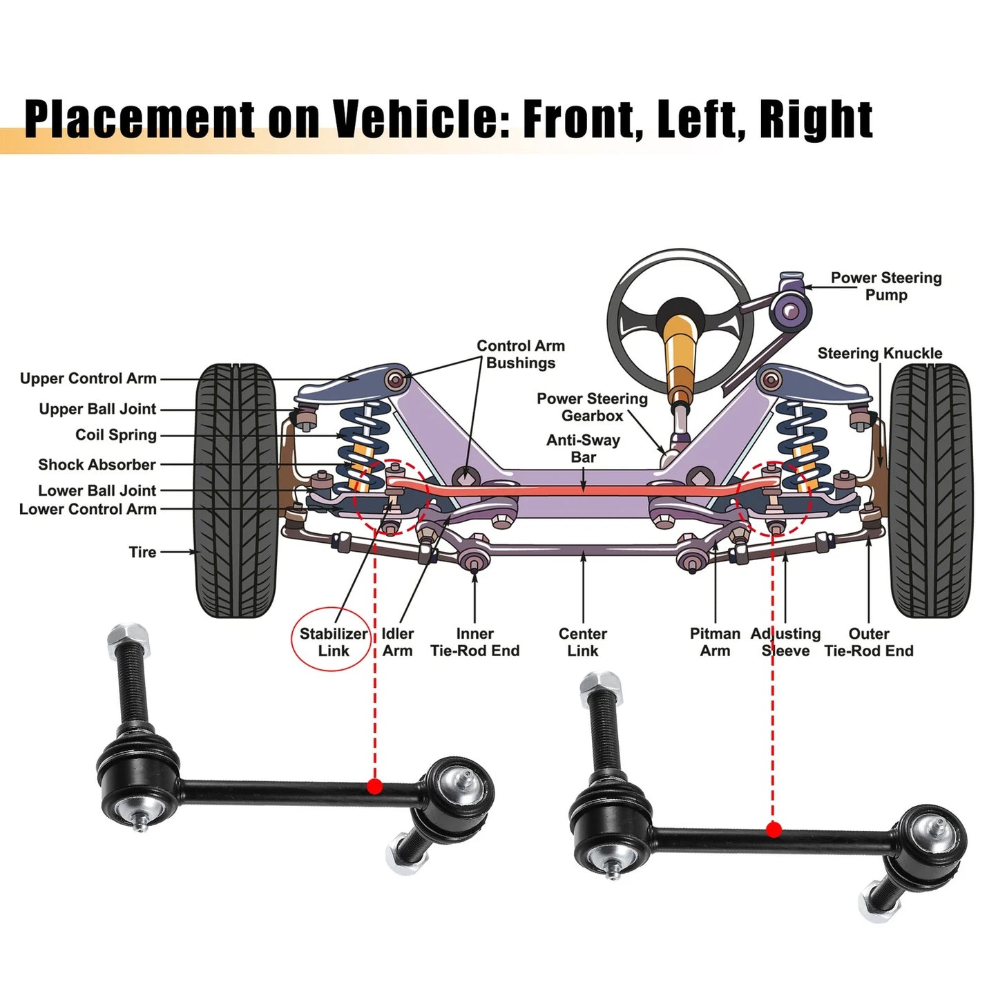Front Sway Bar Links for Toyota Tacoma (2005-2019)