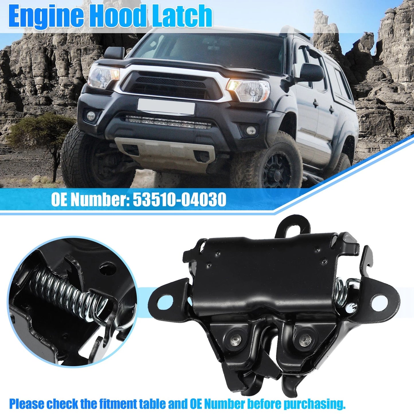 1 Pcs Metal Black Hood Latch Lock for Toyota Tacoma (2005–2011)