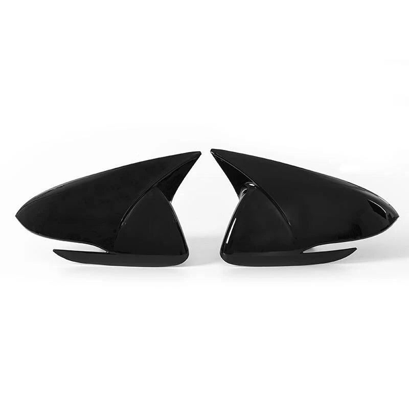 2 x Gloss Black Rear View Side Door Mirror Covers for Hyundai Elantra (2016-2019)