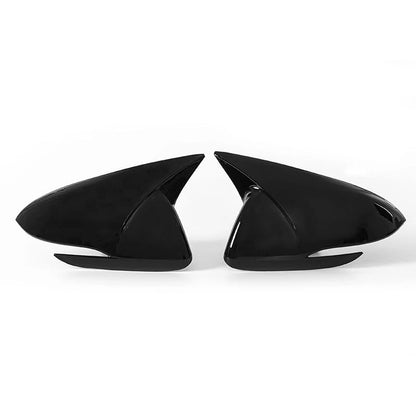 2 x Gloss Black Rear View Side Door Mirror Covers for Hyundai Elantra (2016-2019)