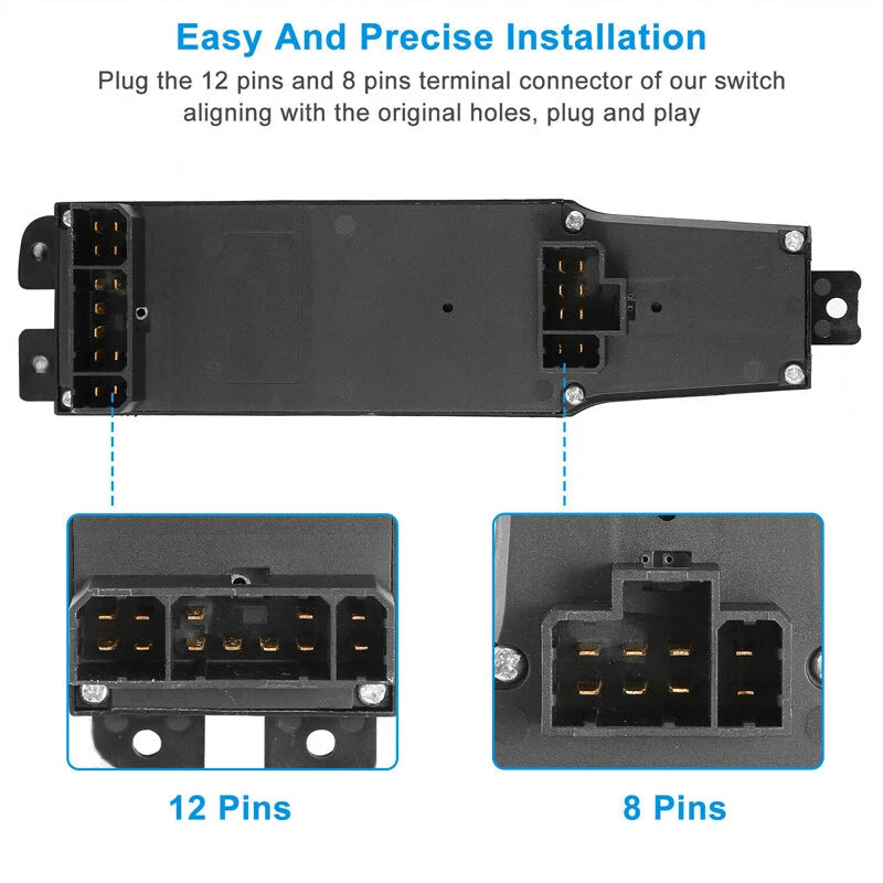 Power Window Switch & Bezel Gray for Dodge Ram 1500 2500 3500 (2002-2010)