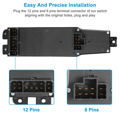 Power Window Switch & Bezel Gray for Dodge Ram 1500 2500 3500 (2002-2010)