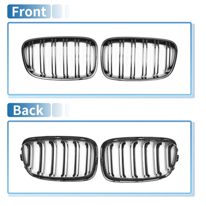 Pair Front Upper Bumper Grille for BMW 1 Series F20 (2011 - 2014) Double Slat