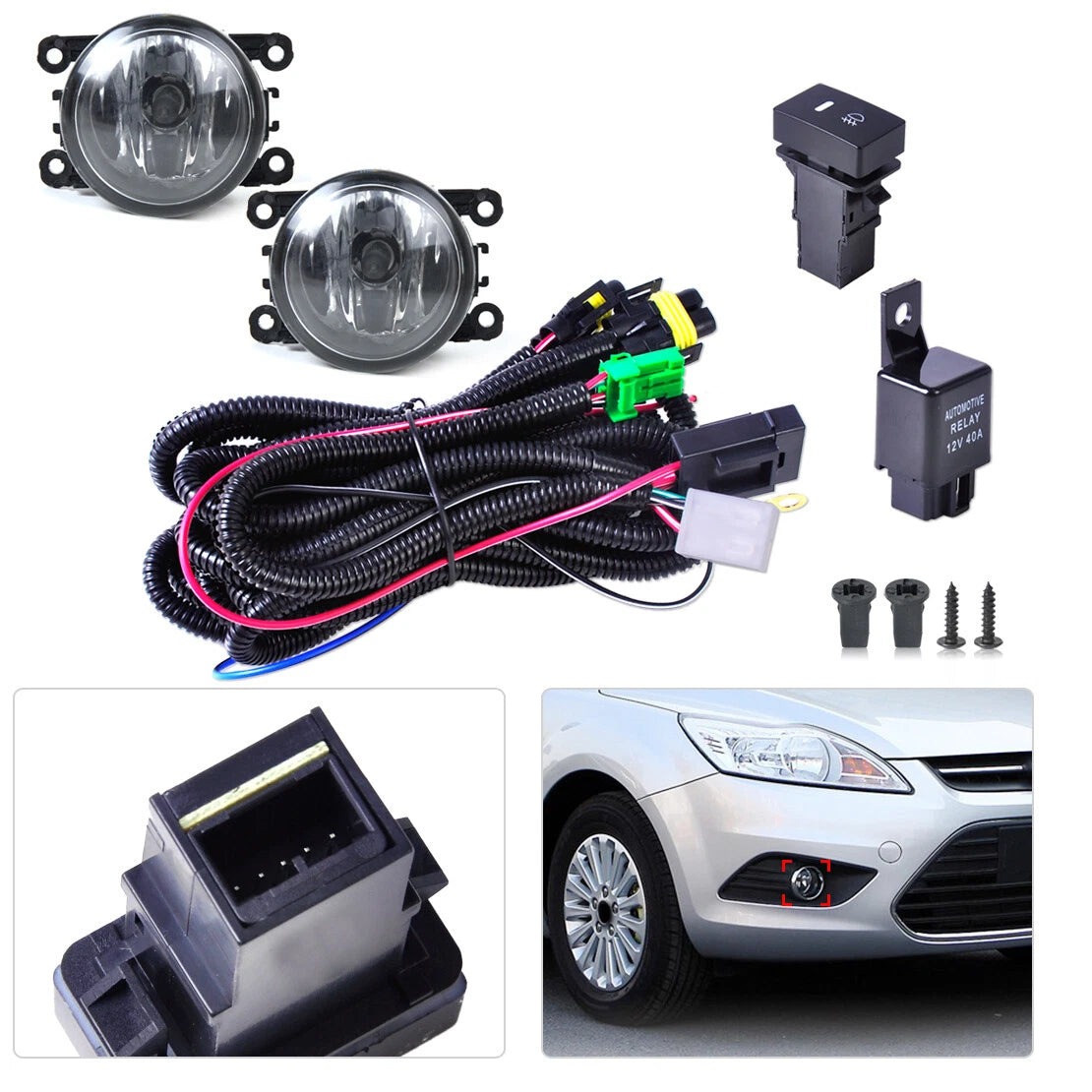 Fog Light Wiring Harness Sockets Switch for Ford Focus, Nissan