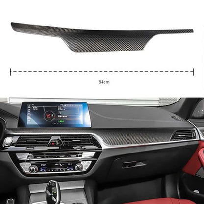 Real Carbon Fiber Center Dashboard Panel Cover Trim For BMW 5 Series 2018-2022