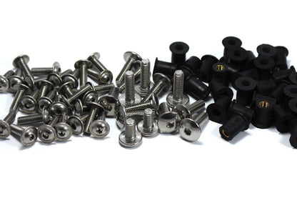 Clip Kit Stainless Fairing & Screen Bolts for Kawasaki ZZR600 ZX-6 (2005–2008)