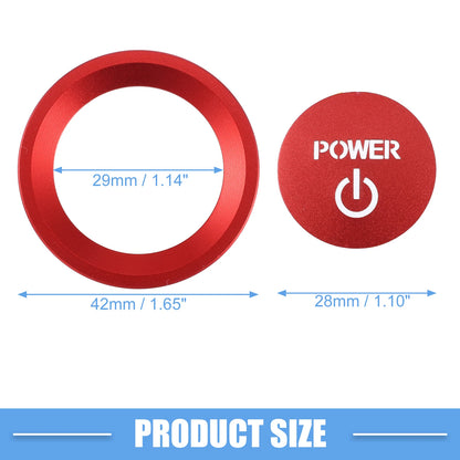 Ignition Button Sticker for Honda Accord 2018-2022 Aluminum Red