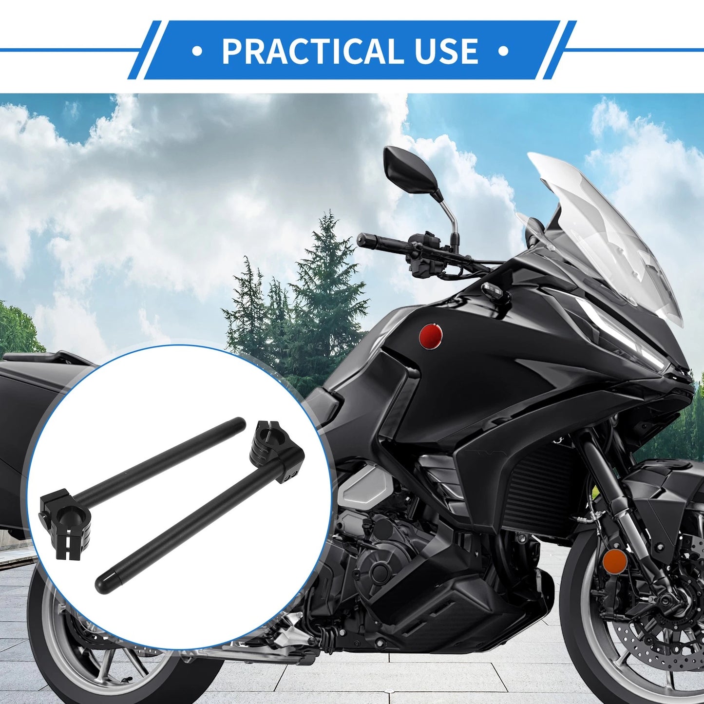 Pair Handlebar 31mm for ATV Aluminum Alloy Black