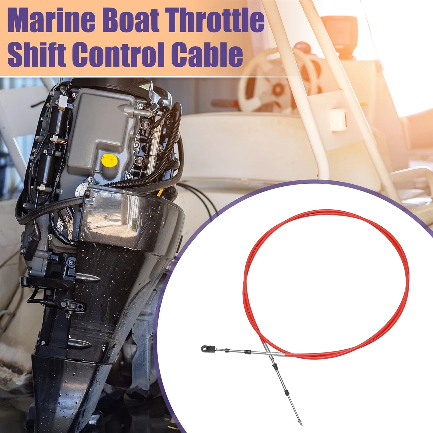 Throttle Control Cable / 300cm 10FT for 33C/3300 Marine Boat