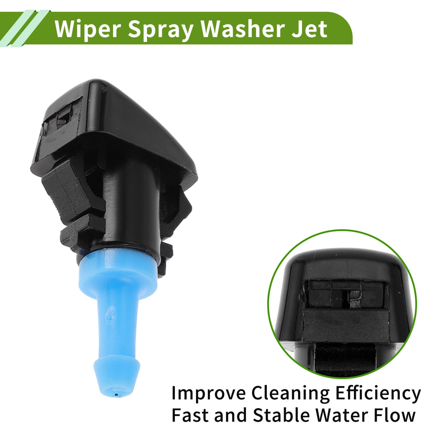 Windshield Washer Nozzle w/ Hose Connector for Dodge 1 Set