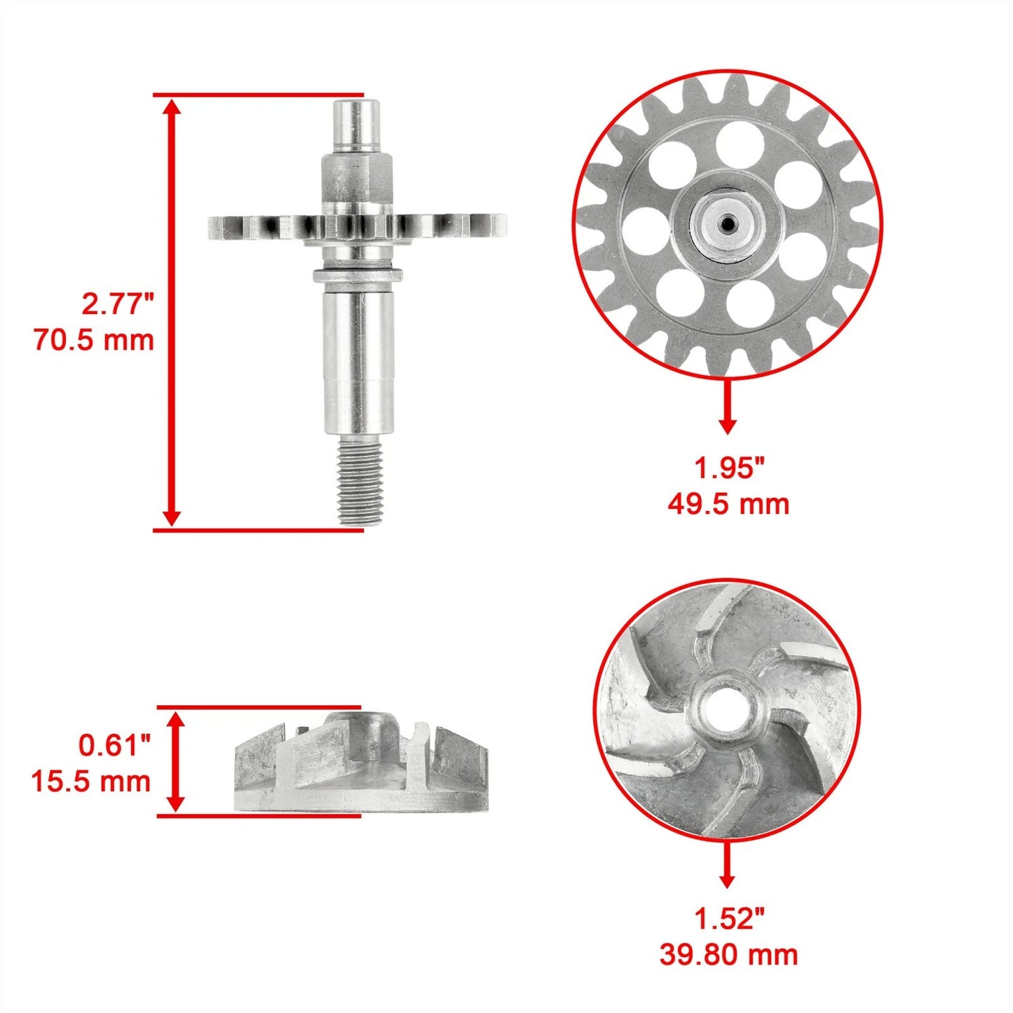 Water Pump Seal Impeller Shaft Gear Rebuild Kit for Yamaha WR250F (2001–2013)