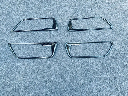 Steel Interior Door Handle Cover Trim Carbon for Toyota Harrier Venza (2020-2024)