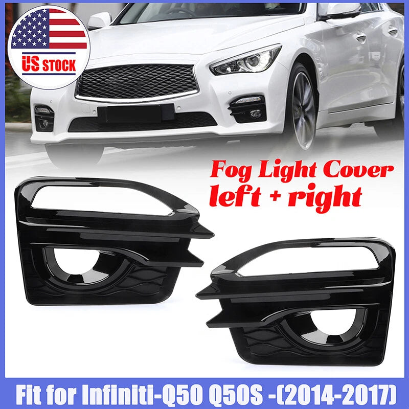 Front Fog Light Covers for Infiniti Q50 Sport 2014-2019 (2 x)
