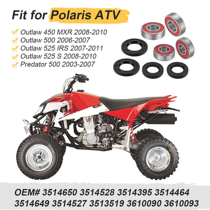 2 x Front Wheel Bearing & Seal Kits for Polaris Outlaw 450 500 525 (2006–2011)
