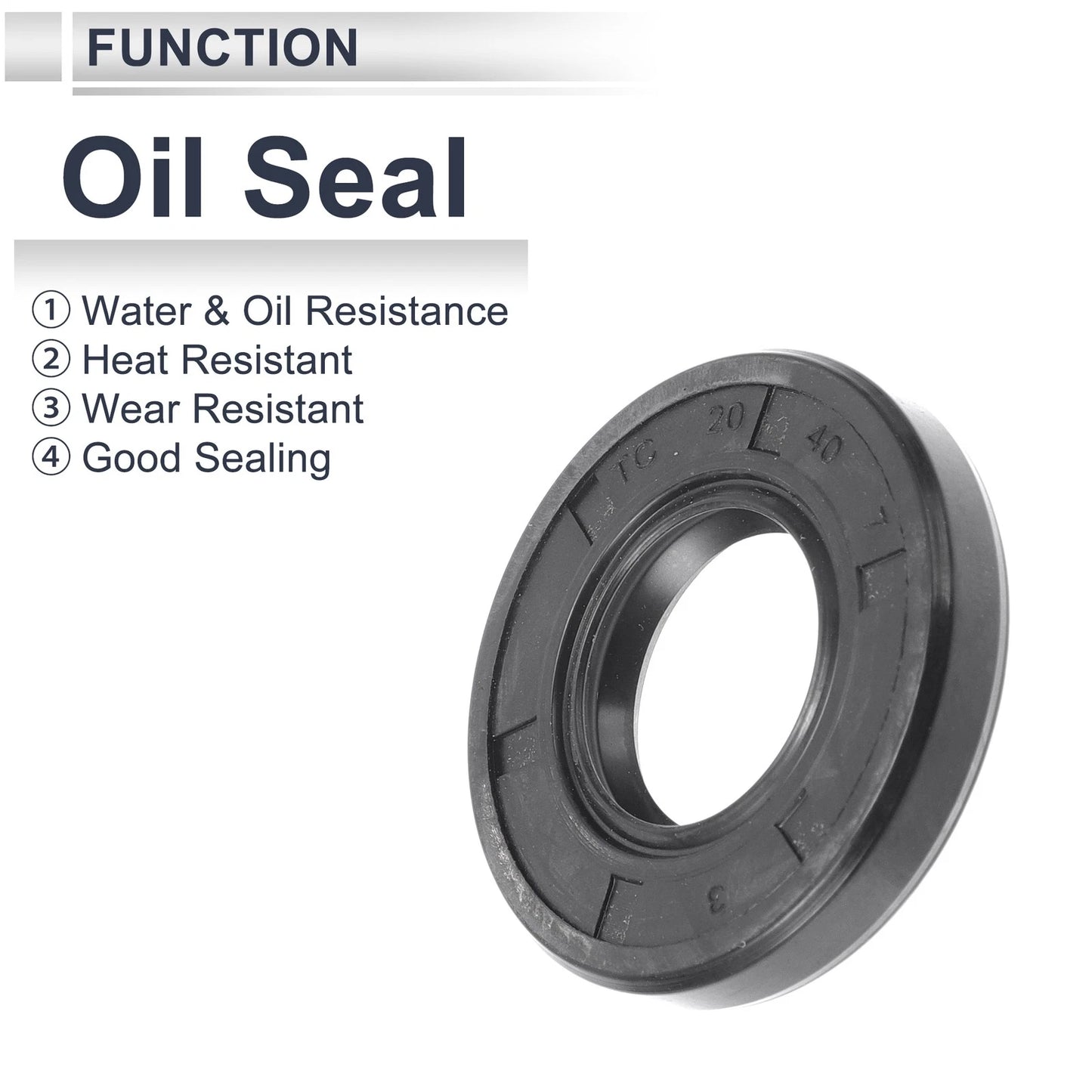 Oil Seal 20x40x7mm Nitrile Rubber Seal Ring Rotary Shaft Seal 5 Pcs