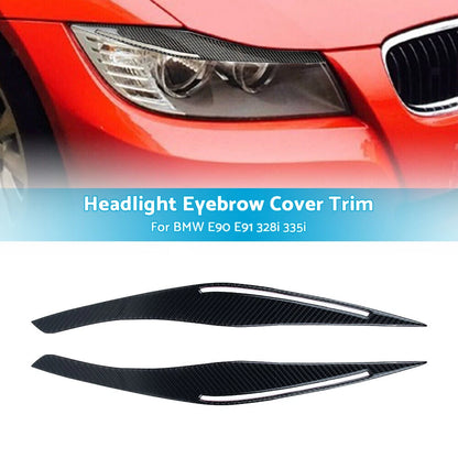 Carbon Fiber Headlight Eyelid Covers for BMW E90 E91 328i 335i (2007-2013)