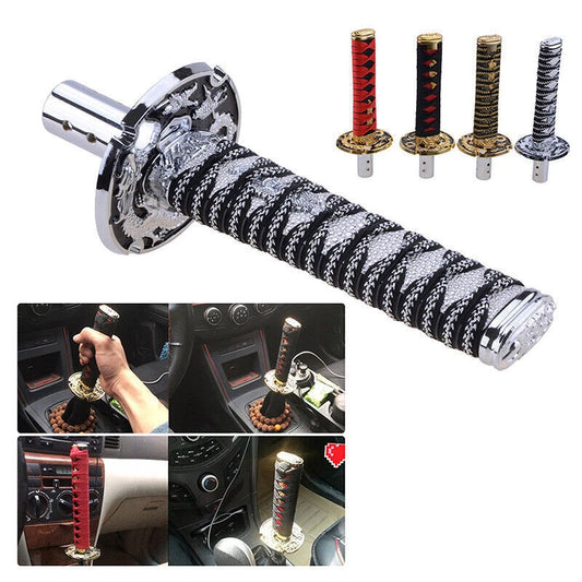 15cm Samurai Sword Shift Knob for SUV with 3 Adapters - Universal Silver