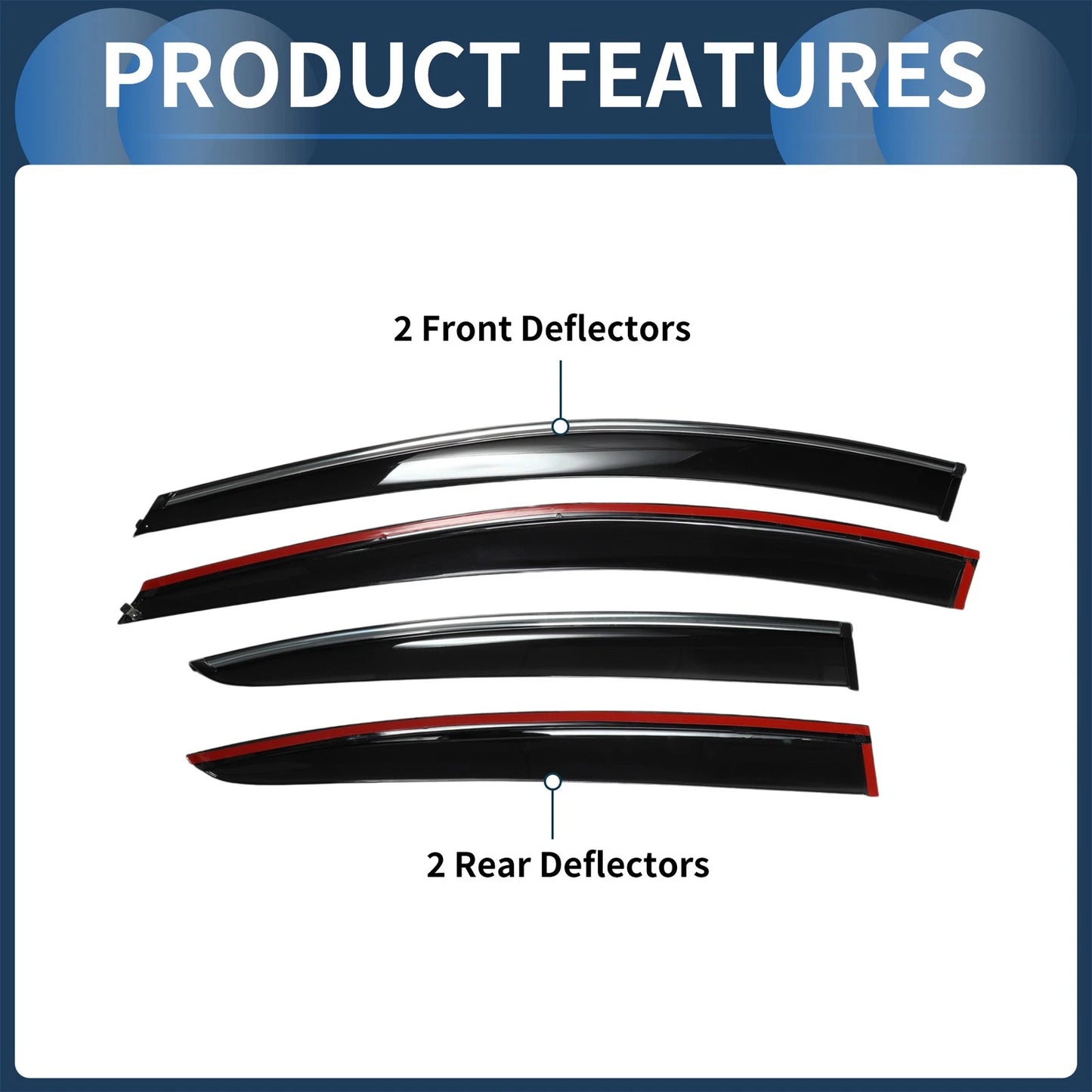 Window Deflectors for Chevrolet Cruze (2011-2011) Side Window Visors Black