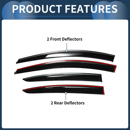 Window Deflectors for Chevrolet Cruze (2011-2011) Side Window Visors Black