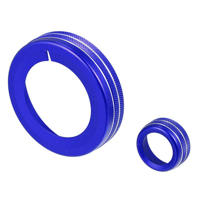 4 x Blue Aluminum Alloy Center Control Ring Knob Cover for Chevrolet Camaro