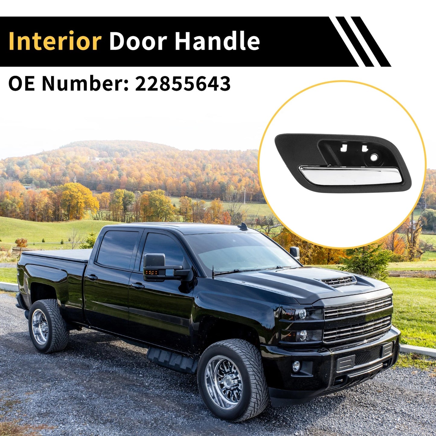 Rear Left Interior Door Handle for Chevrolet Silverado 2500 HD