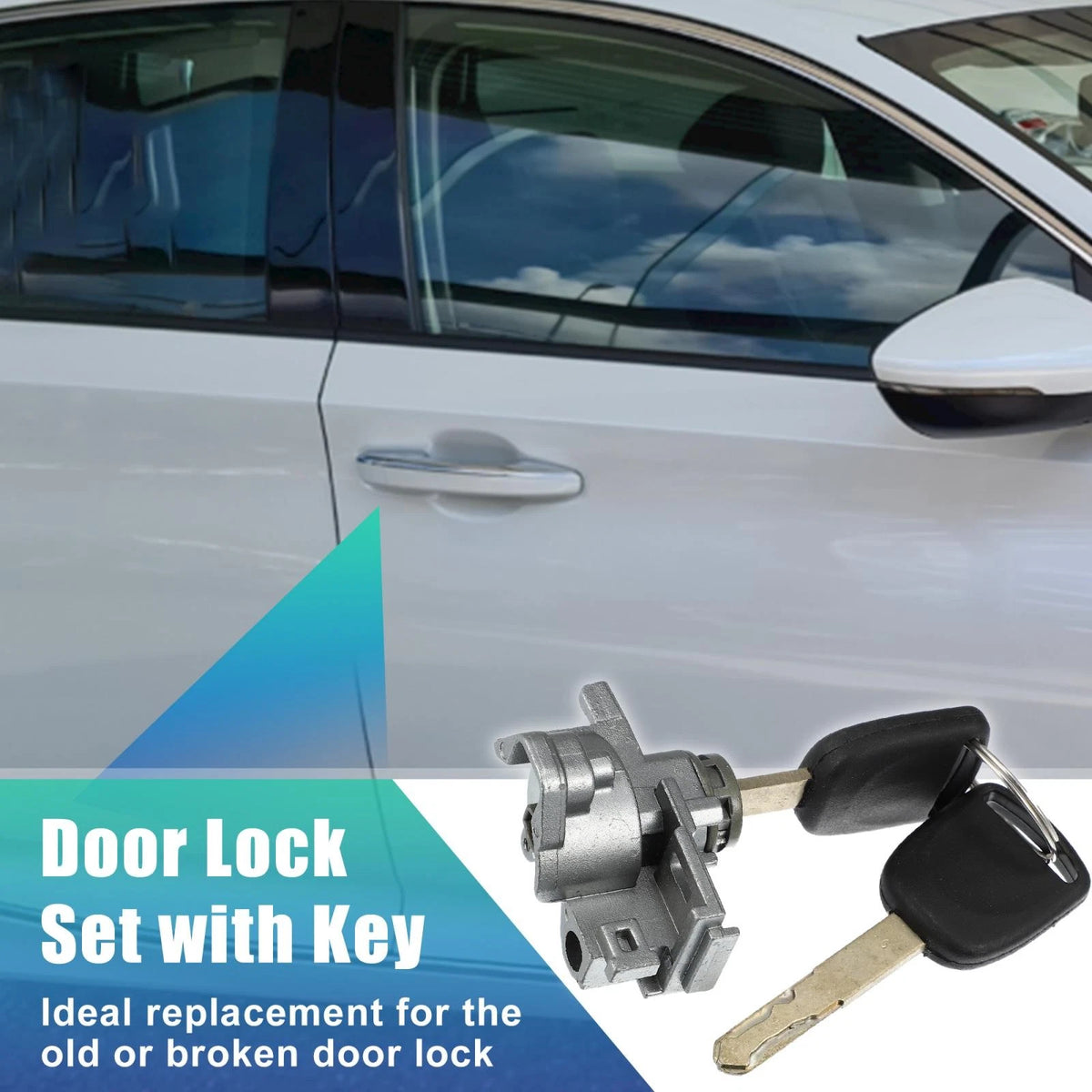 Front Left Door Lock Cylinder w/ 2 Keys for Honda Accord (2008-2013)