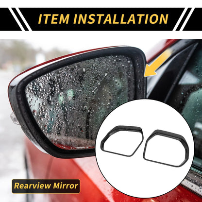 Pair Carbon Fiber Pattern Rearview Mirror Rain Eyebrow Trim for Toyota Tundra