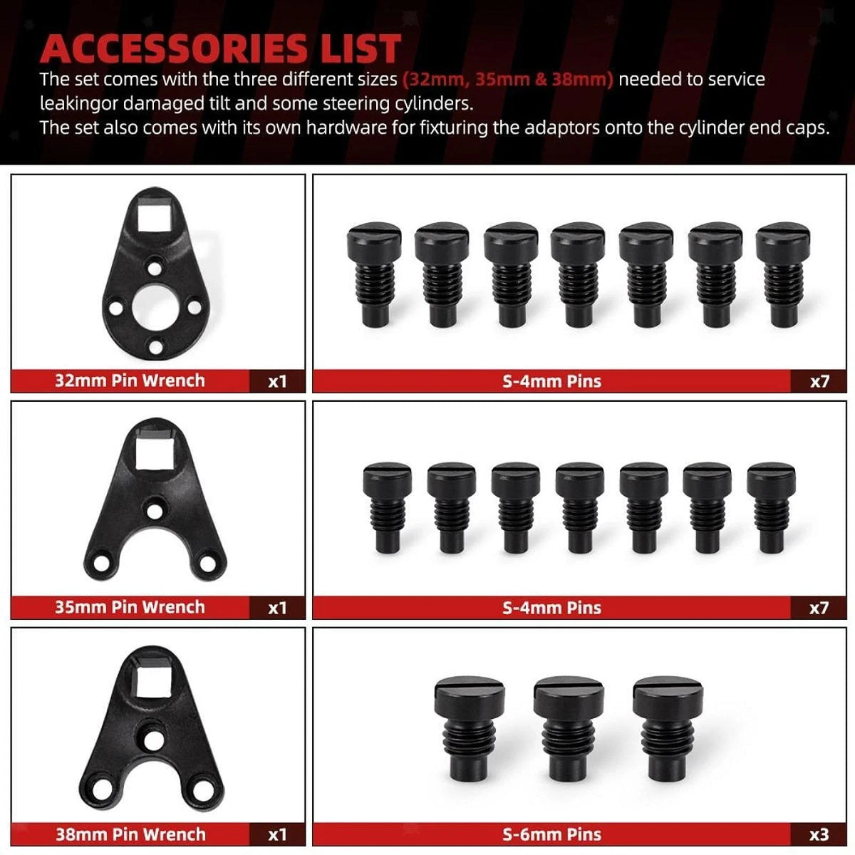 Outboard Trim & Tilt Pin Wrench Tool Set for OMC/BRP/Mercury Models