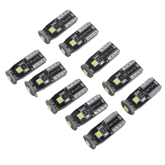 10Pc T10 3SMD LED Wedge Dome Light Bulbs for Car (Various Years)