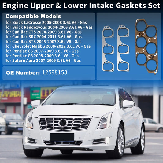 Upper & Lower Intake Gasket Set for Buick LaCrosse (2005–2008)