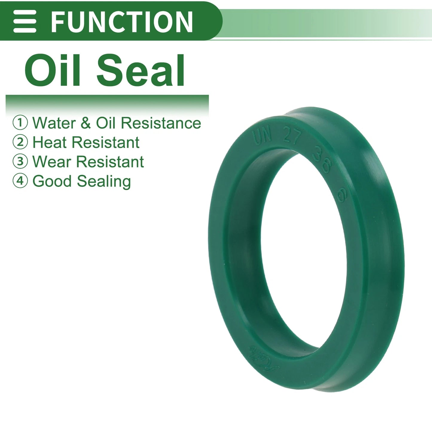 Oil Seal 27x36x6mm Seal Ring Rotary Shaft Seal TPU High Pressure Green 5 Pcs