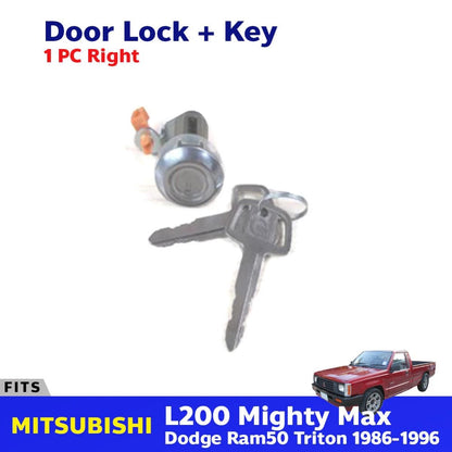 Door Lock Safety Key Set RH Fits Mitsubishi L200 Triton Pickup UTE 1986-96 D08