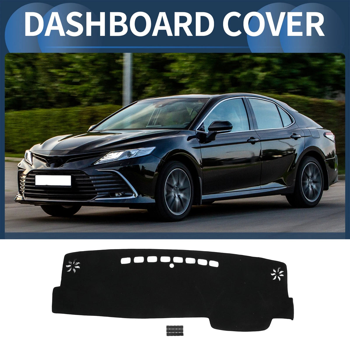Dashboard Dash Cover Mat for Toyota Camry XV70 Series Black (2018-2023)