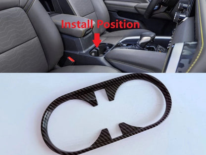 Fiber Look Front Water Cup Holder Frame Cover Trim for Chevrolet Colorado (2023-2025)