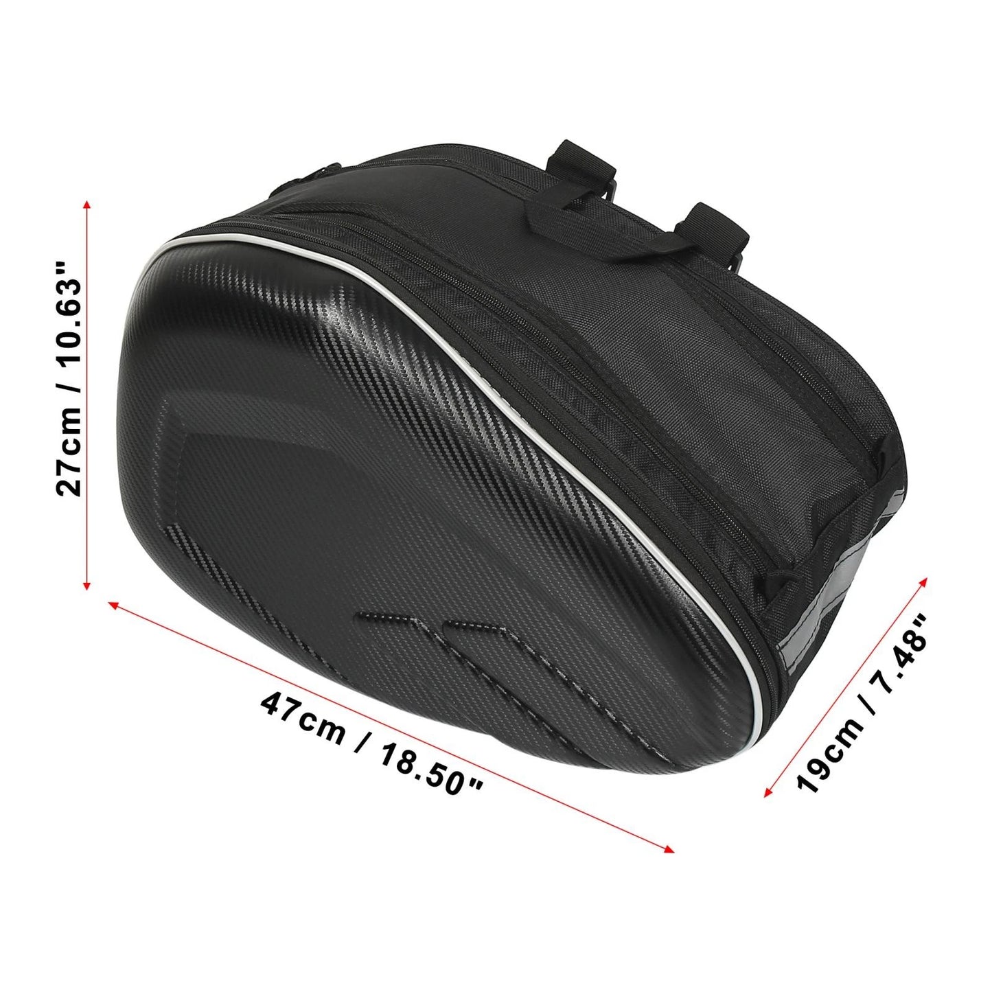 Pair Universal Motorcycle Saddlebag Luggage Bag 1680D Adjustable Buckles Black