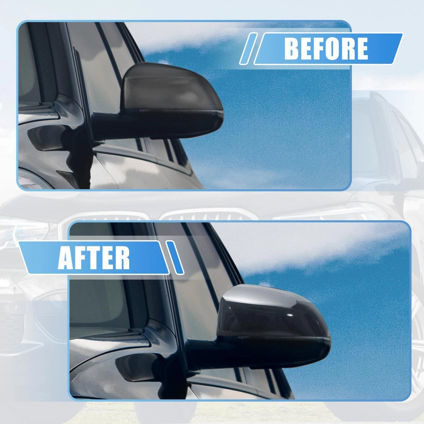 Gloss Black Rear View Mirror Covers for BMW X5 X4 X7 (2019-2021)