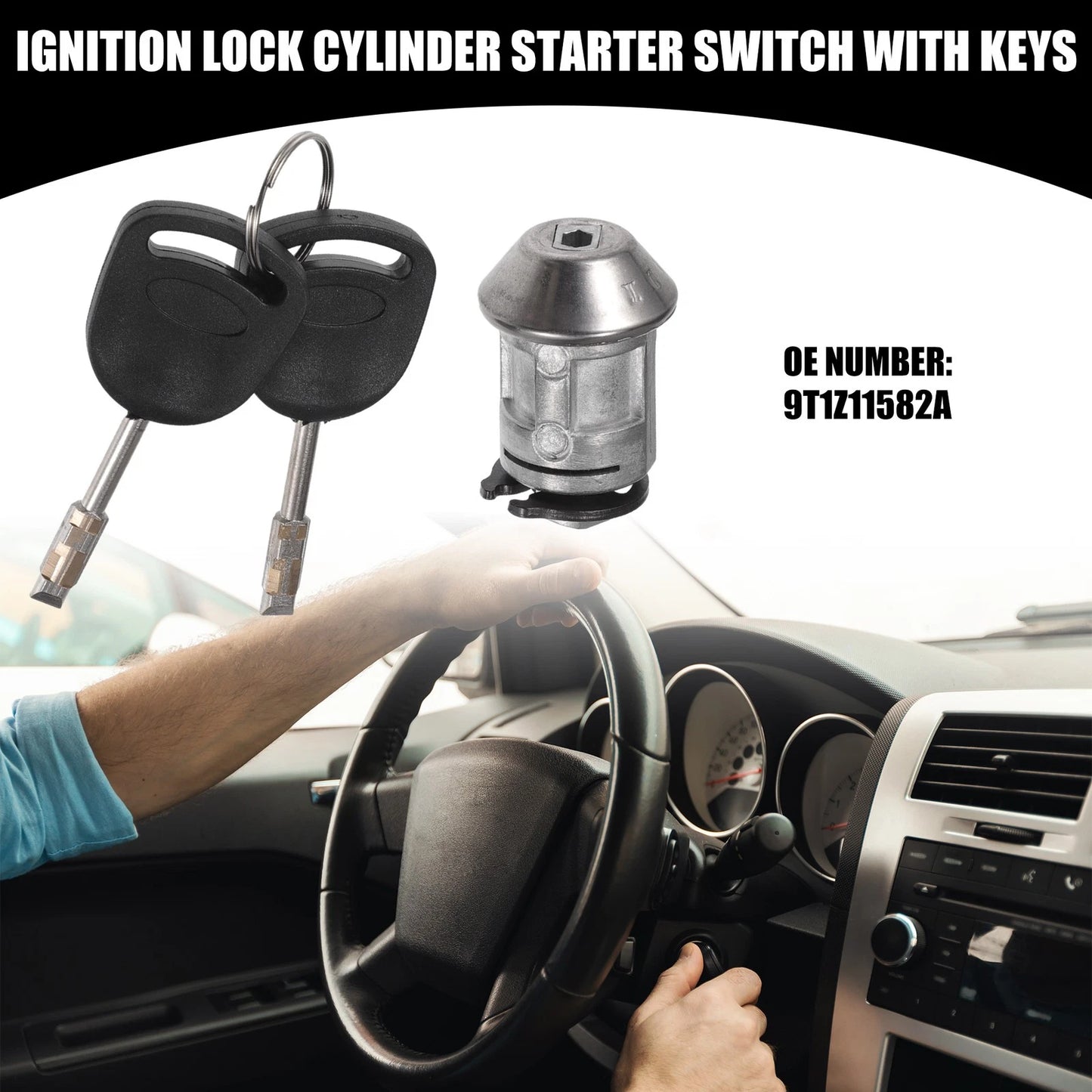 Ignition Lock Cylinder with Keys for Ford Transit Connect (2002-2013)