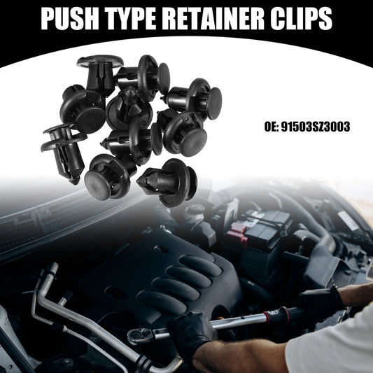 10 Pcs Push Type Retainer Clips for Honda Accord (1997-2011) Black