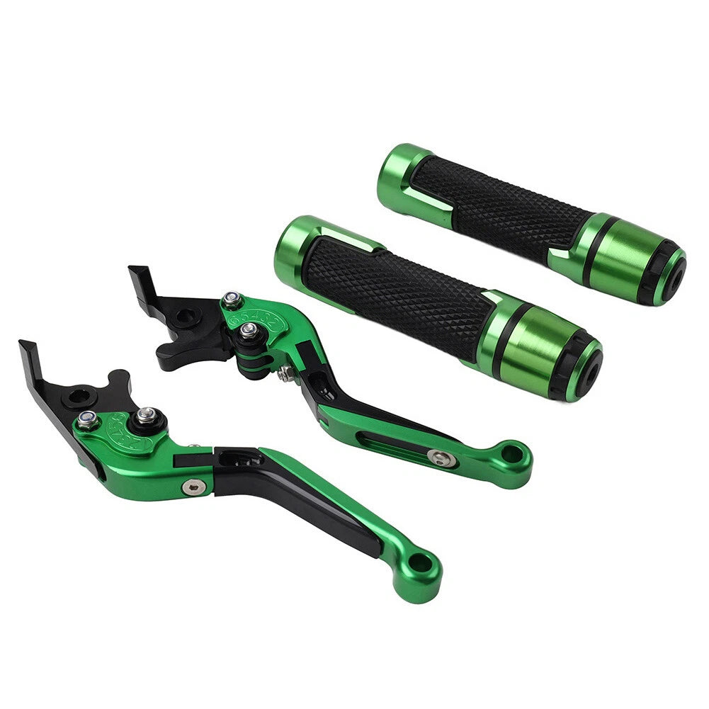 Green Extendable Brake Clutch Levers Grip Set for Ducati Monster (2001-2006)