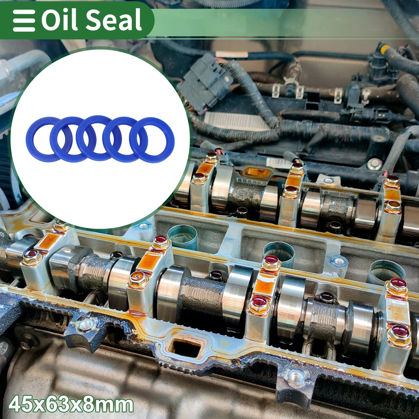 Oil Seal / 45x63x8mm / TPU Rotary Shaft Seal 5 Pcs for Rotary Shaft