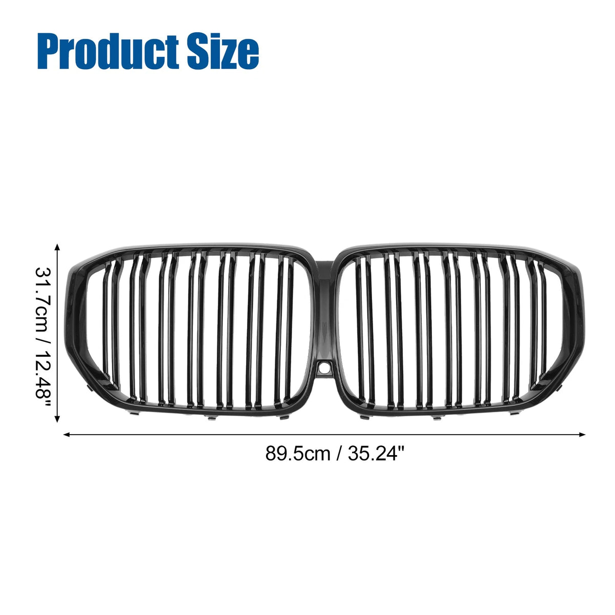 Front Hood Bumper Grille for BMW X5 G05 2020-2023 Gloss Black
